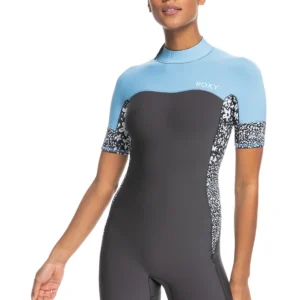 Promotion Springsuit manches courtes back zip Roxy 2mm Swell Series - Jet/Boy Blue