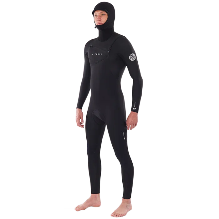 Promotion Saisonnière Combinaison Ripcurl DAWN PATROL HOOD 5/3 Chest Zip - Black