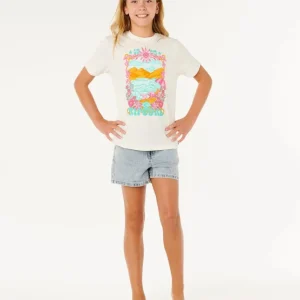 Soldes T-SHIRT RIP CURL FILLE - SUNSHINE SQUAD BAND TEE-GIRL