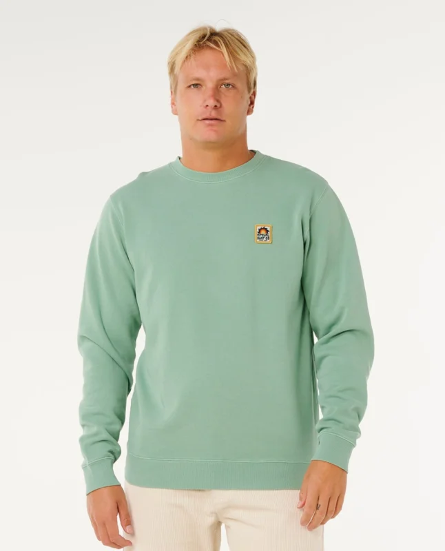 sweat col rond homme ripcurl - PACIFIC RINSE PATCH CREW Vente Flash