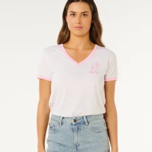 Satisfait Ou Remboursé tee shirt femme ripcurl - HOTEL MALIBU V-NECK