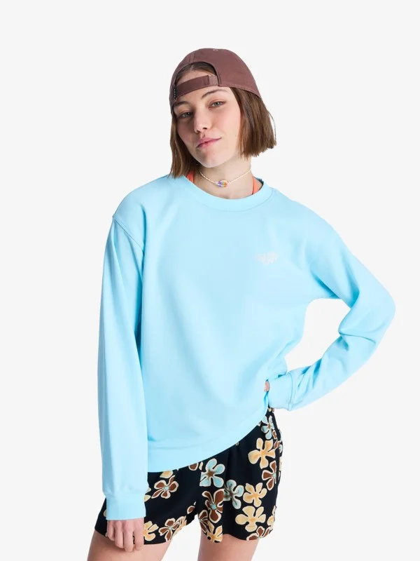 sweat col rond femme roxy - SURF STOKED CREW TERRY VINT Produit De Marque