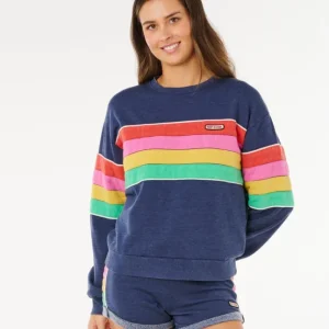 SWEAT A CAPUCHE FEMME RIPCURL - SURF REVIVAL RELAXED CREW Soldes