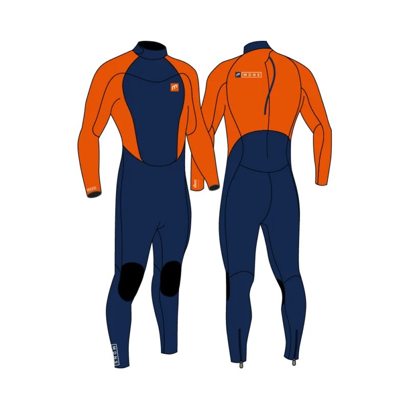 Combinaison MDNS Pioneer Youth 4/3 Back zip - Navy/Orange Nouveauté