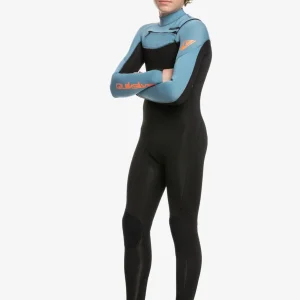 Expédié Aujourd'hui Combinaison Quiksilver 4/3mm Everyday Sessions zip poitrine - Black/Provincial Blue