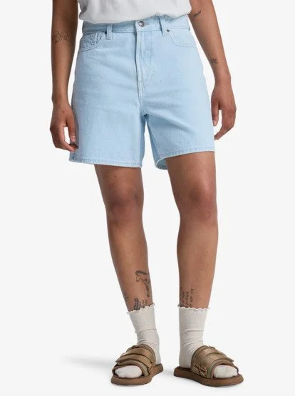 short en jean femme quiksilver - MOM DENIM SHORT Dernier Modèle