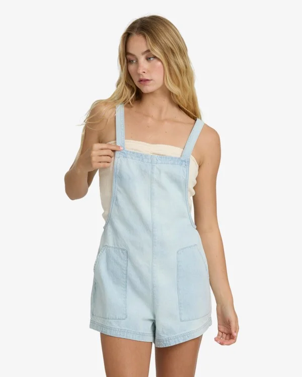 Jusqu'à Épuisement Des Stocks combishort en jean billabong femme - BEACH CRUSH DENIM OVERALL