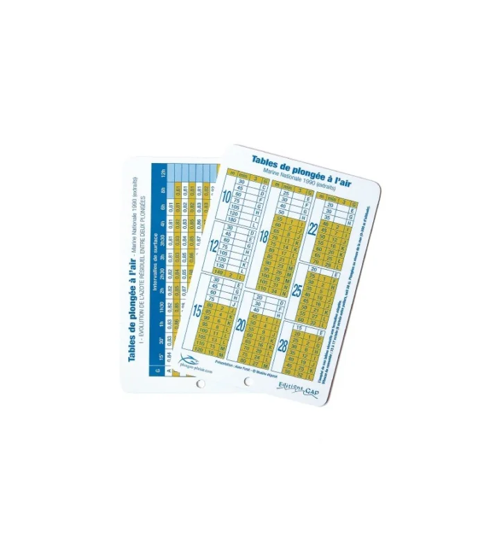 Tables de décompression MN90 Prix Promo